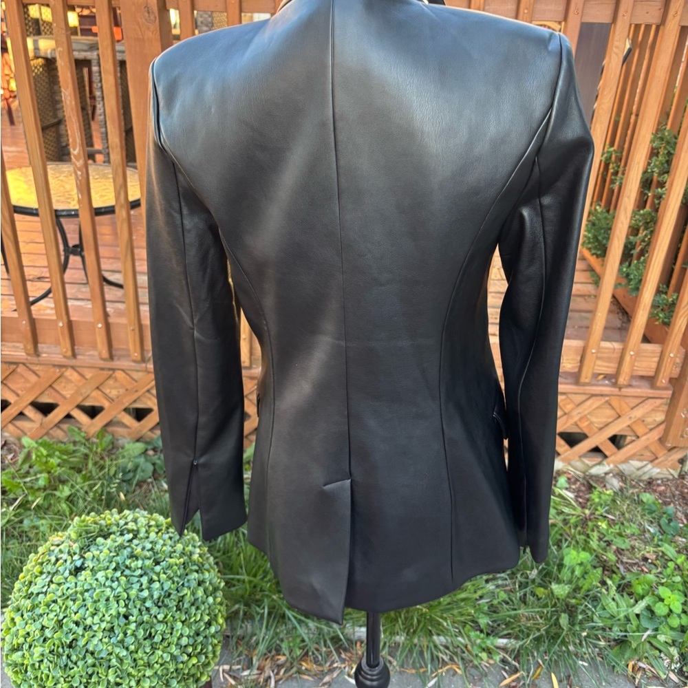 Good American Black Leather Blazer Jacket.  Never worn!! - Picture 5 of 5